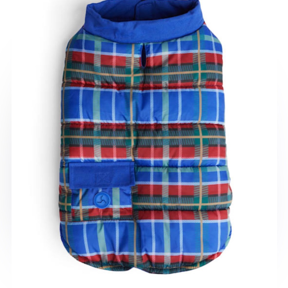 🔥Youly Blue Plaid Dog Vest Bubble Jacket XS BEST DEAL!🔥